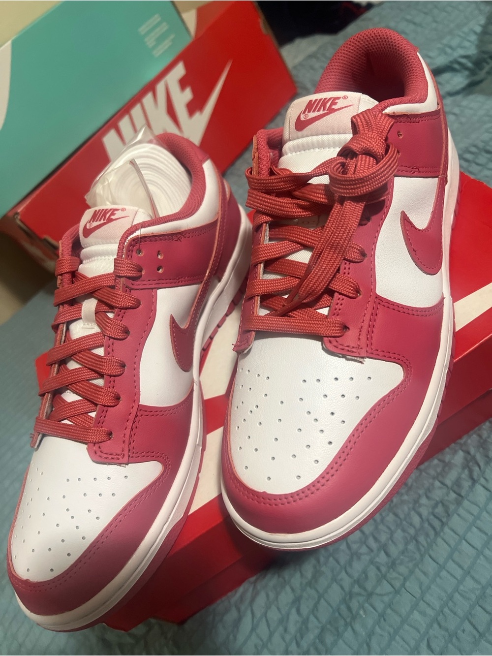 Nike Women's Low-Top Sneakers in Rose Pink and White